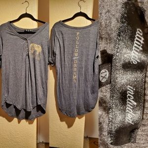Attitude Included gray elephant shirt